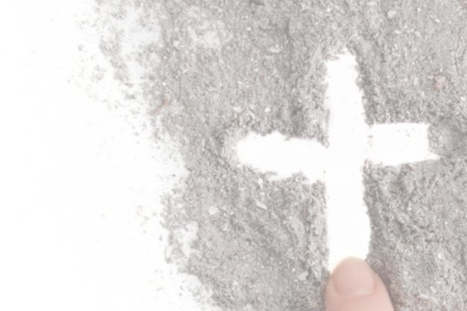 Ash Wednesday, drawing a cross in the dust