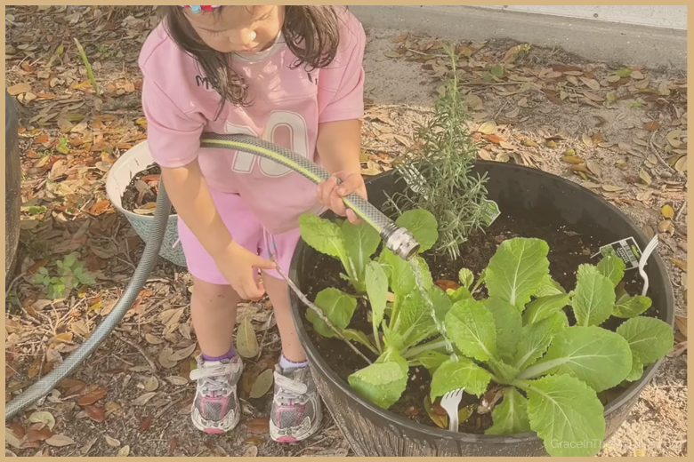 I water my garden now with a toddler in charge of the hose, which means it takes three times as long and we both end up muddy, and I wouldn't trade it.